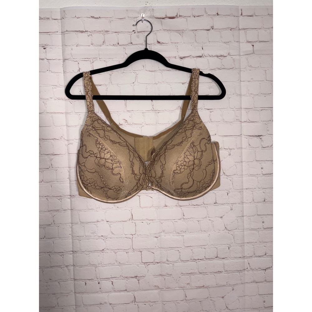 Cacique Tan Black Floral Lace Full Coverage Underwire Bra 44DDD Lane Bryant